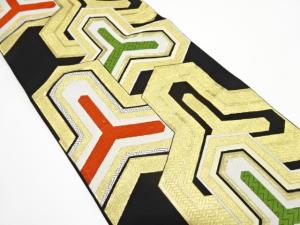 アンティーク　毘沙門亀甲模様織り出し袋帯（着用可）